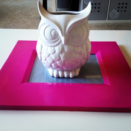 Updated coffee table centerpiece - sans flowers. Can't you tell I love pink?